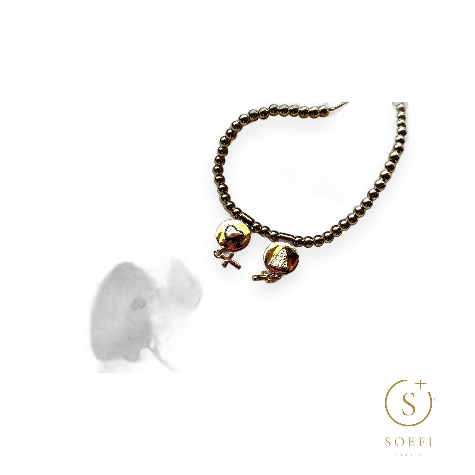 Armband — Kruisbedeltjes, goud